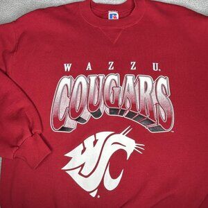 Vintage Washington State Cougars Sweater Mens Large Red NCAA College Russell 90s